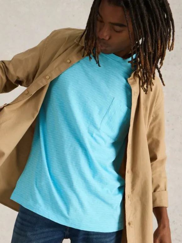 Suffolk Stripe Tee in BRIGHT BLUE