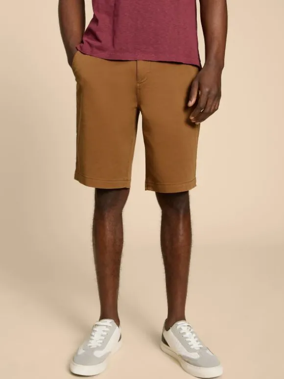 Sutton Organic Chino Short in MID BROWN