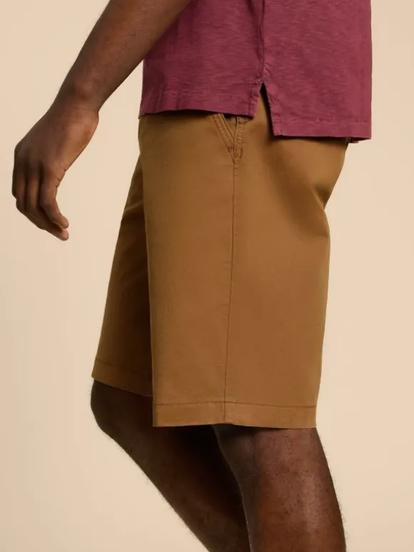 Sutton Organic Chino Short in MID BROWN