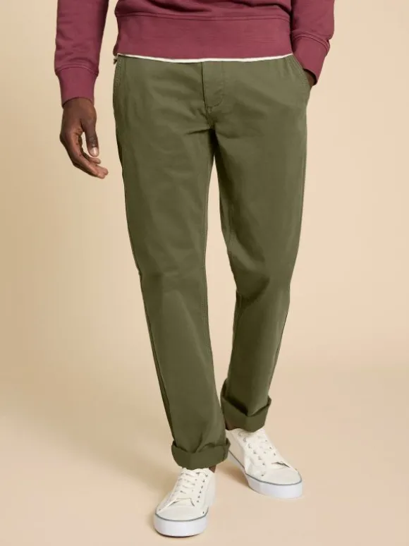 Sutton Organic Chino Trouser in KHAKI GREEN