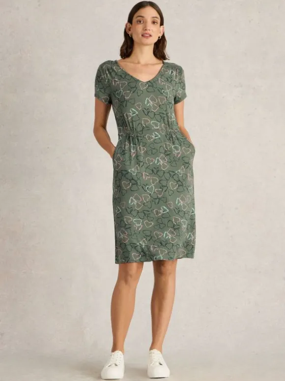 Tallie Jersey Short Sleeve Dress in GREEN PRINT