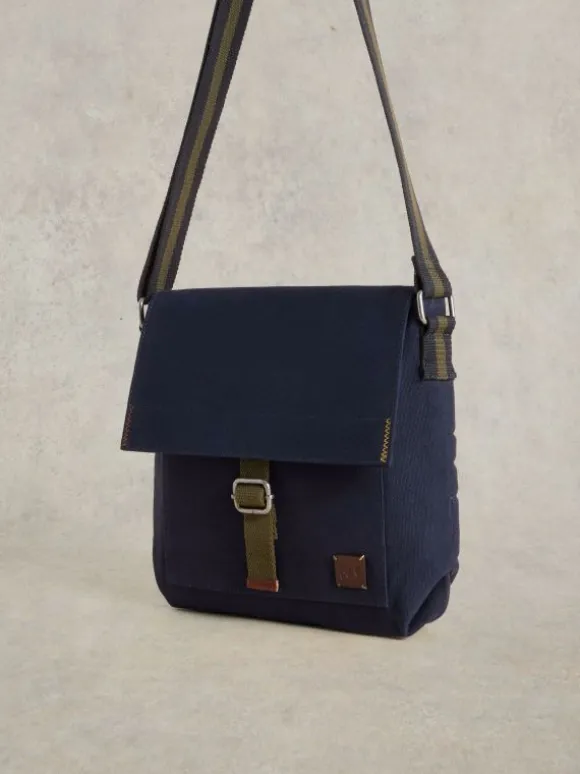 Teddy Canvas Crossbody Bag in NAVY MULTI