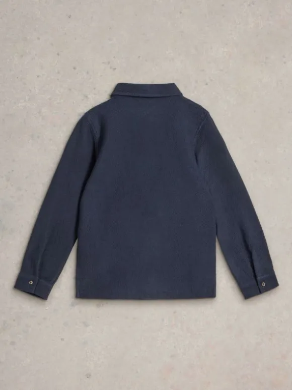 Textured Jersey Overshirt in DARK NAVY