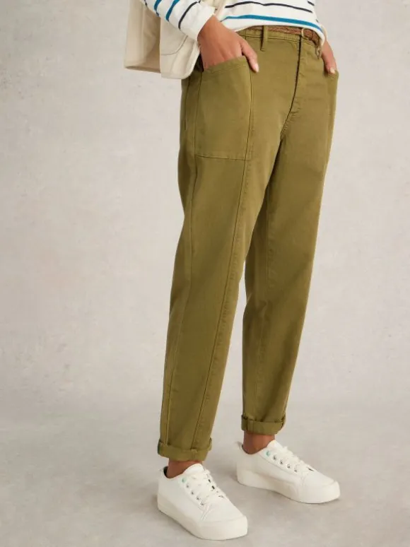 Thea Tapered Trouser in KHAKI GREEN