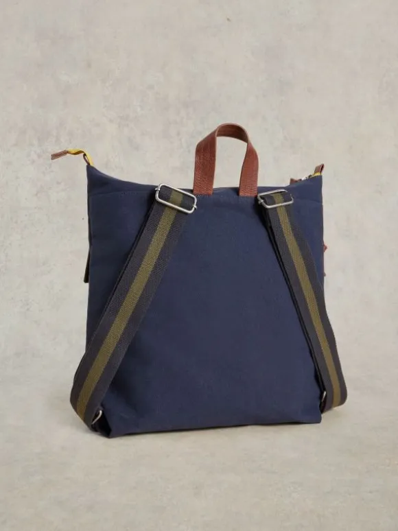 Theo Utility Canvas Backpack in NAVY MULTI