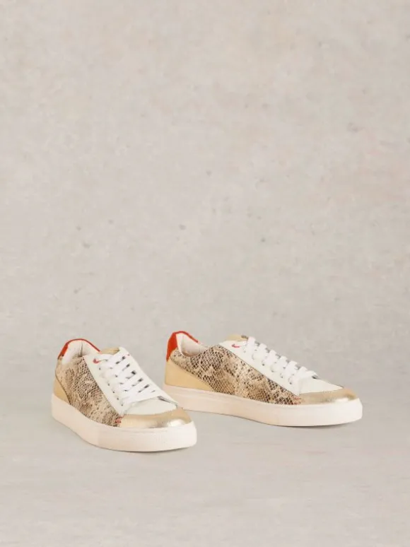 Tori Leather Trainer in NATURAL MULTI