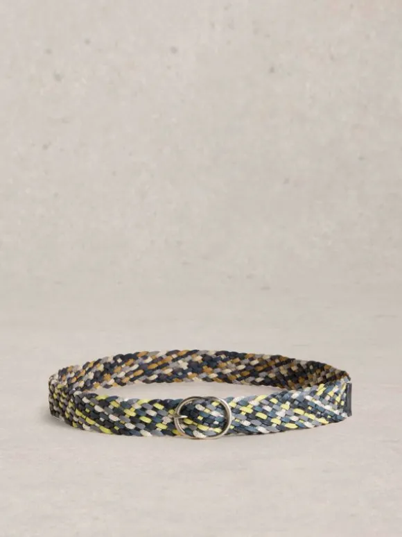 Weave Belt Leather in BLUE MULTI