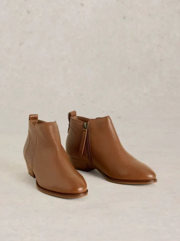 Willow Leather Ankle Boot in MID TAN