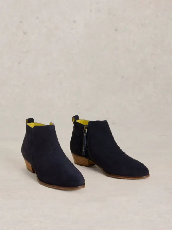 Willow Suede Ankle Boot in DARK NAVY