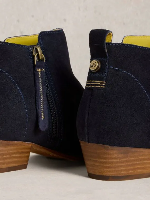 Willow Suede Ankle Boot in DARK NAVY